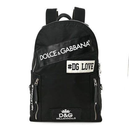 Dolce & Gabbana Nylon Logo Patches Backpack Black 1 of 9