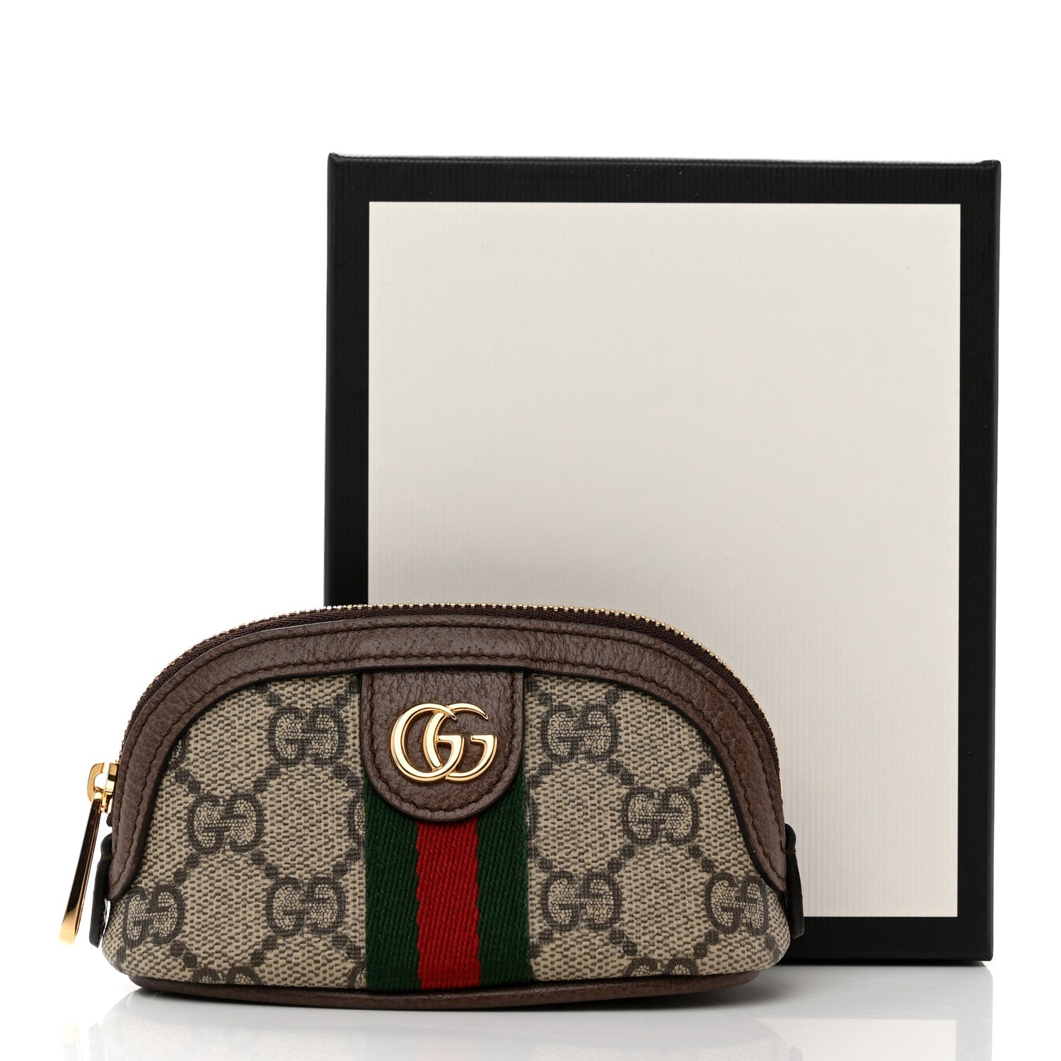 Gucci GG Supreme Monogram Web Ophidia Dome Key Pouch Beige New Acero 8 of 8