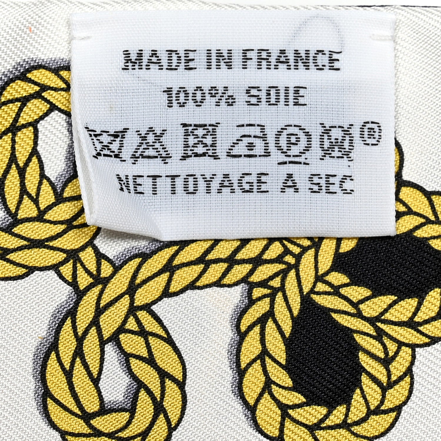 Hermes Silk Galons Et Brandebourg Twilly Black Gold White 4 of 4