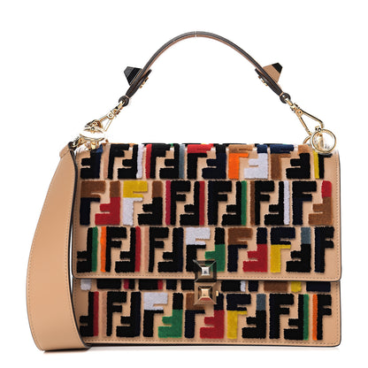 Fendi Vitello Liberty Velvet FF Multicolor Kan I Shoulder Bag Multicolor Cuoio 1 of 10