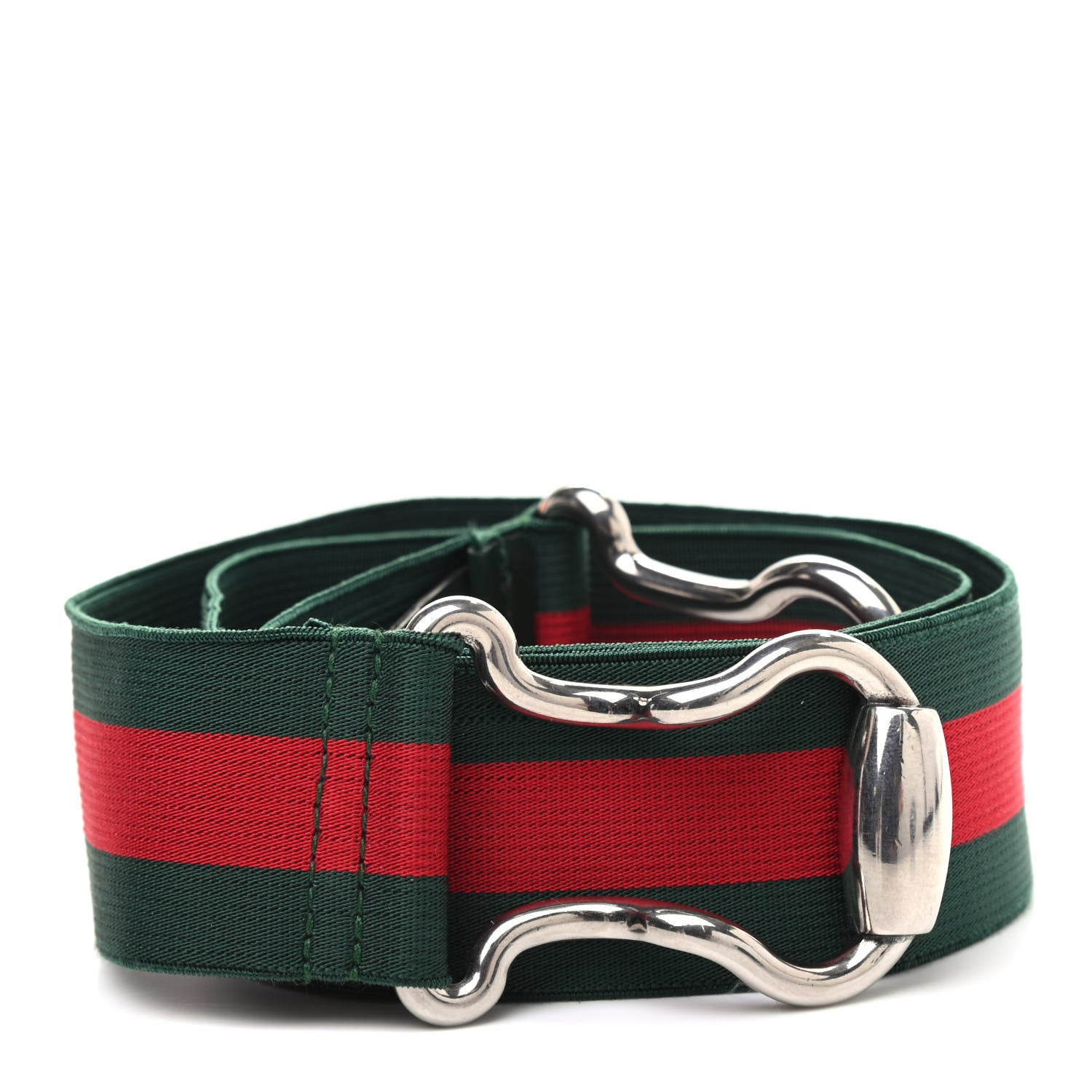 Gucci Elastic Web Belt 85 34 Red Green 1 of 4