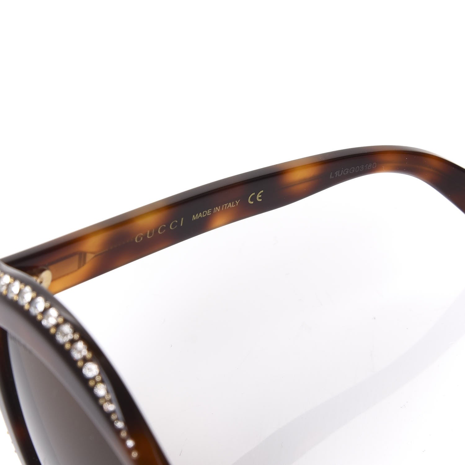 Gucci Crystal Cat Eye GG0118S Sunglasses Havana Brown 5 of 7