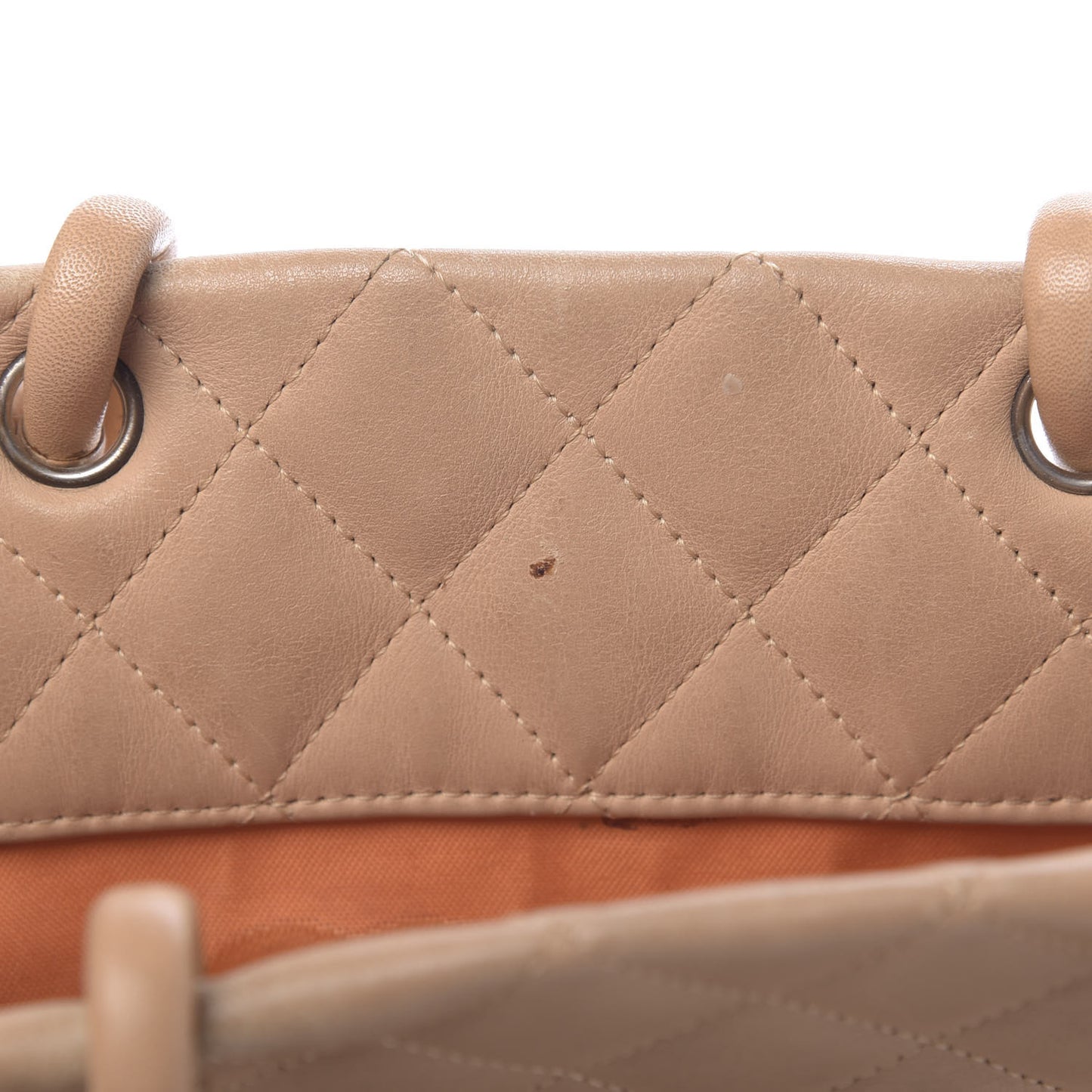 Calfskin Quilted Medium Cambon Tote Beige