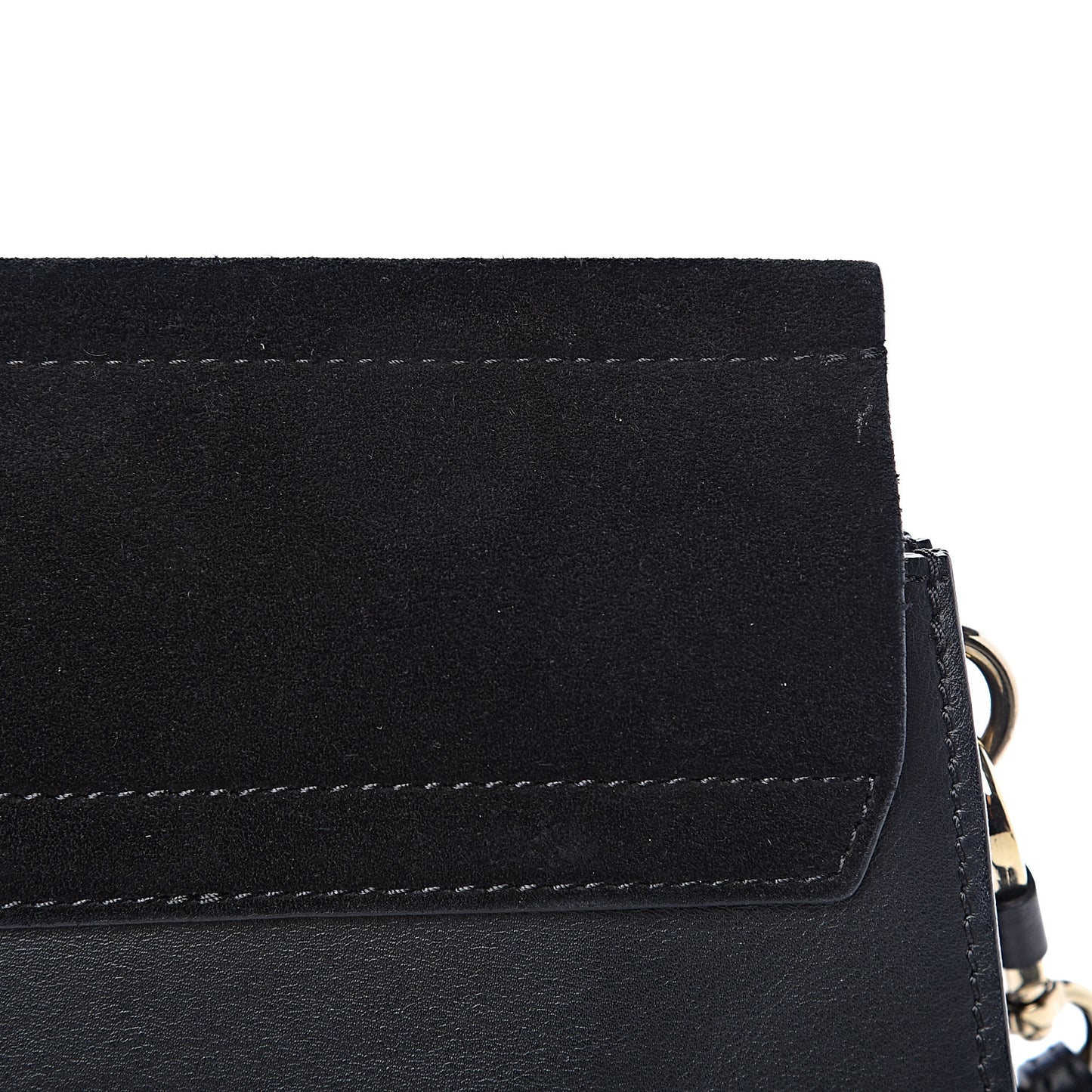 Suede Calfskin Medium Faye Shoulder Bag Black
