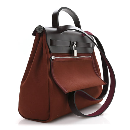 Hermes Military Toile Vache Hunter Herbag Zip Retourne 31 PM Rouge H Ebene 4 of 13