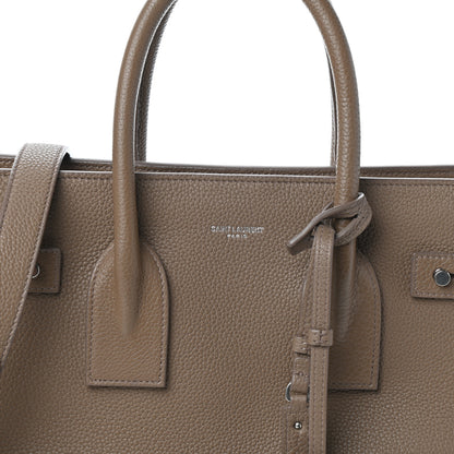 Saint Laurent Grained Calfskin Small Supple Sac De Jour Taupe 7 of 9