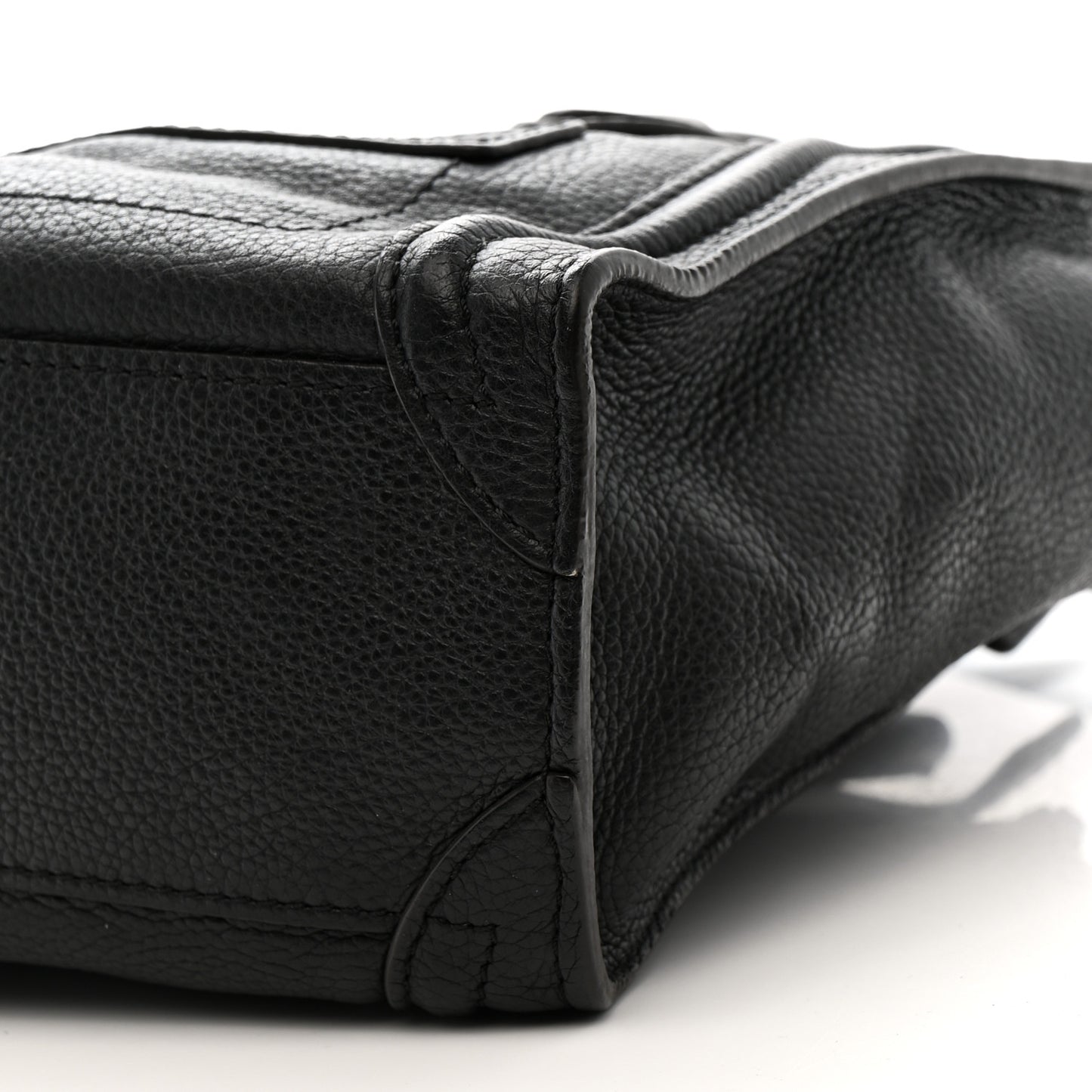 Drummed Calfskin Nano Luggage Black