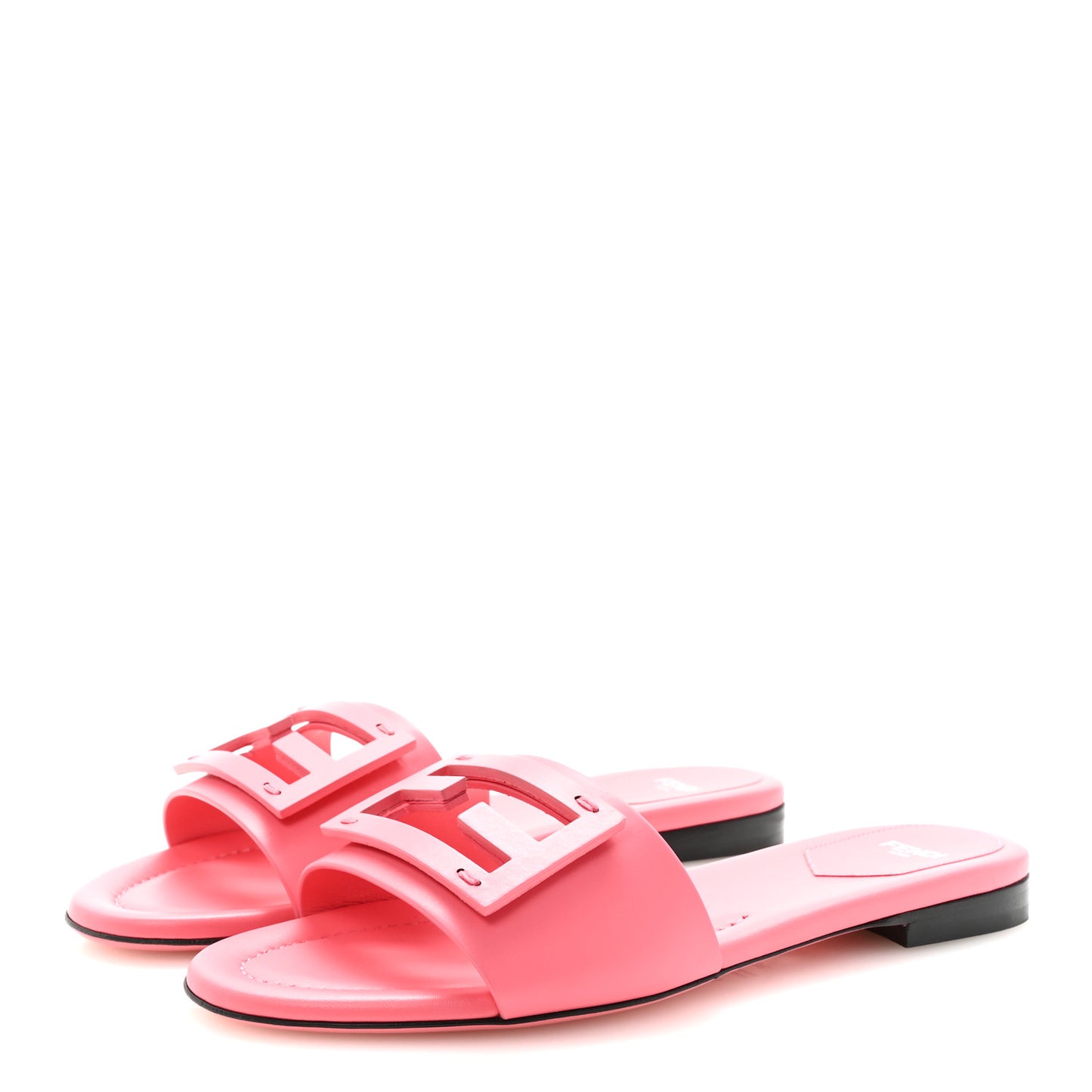 Vitello Cuoio Baguette Flat Slide Sandals 38 Pink Dalia