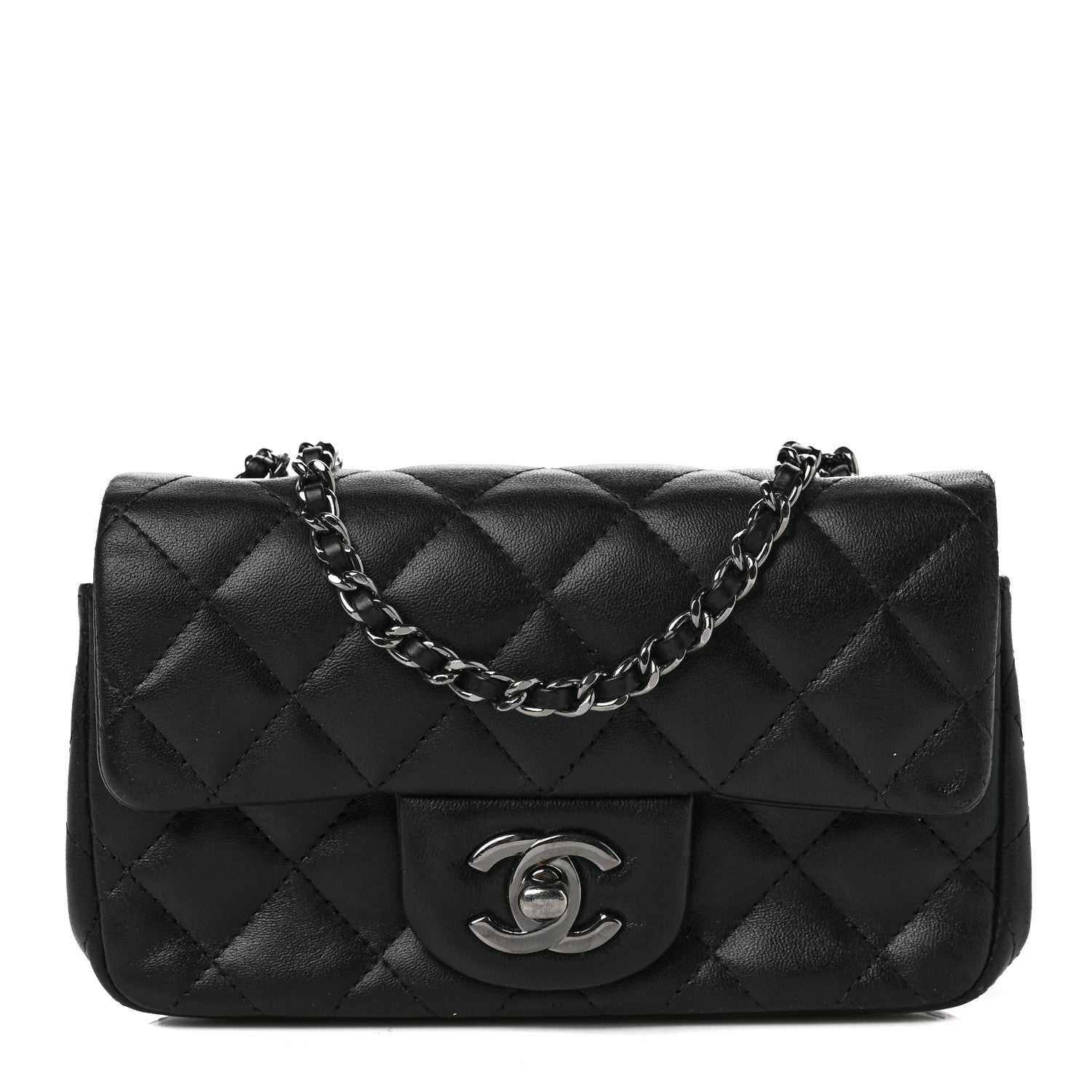 Chanel Lambskin Quilted Extra Mini Rectangular Flap Black 1 of 7