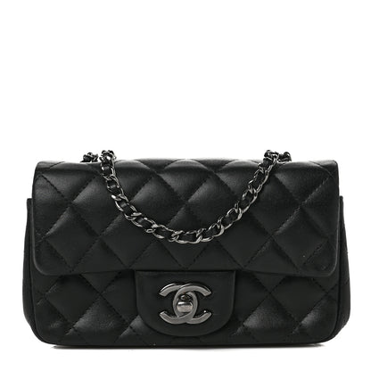 Chanel Lambskin Quilted Extra Mini Rectangular Flap Black 1 of 7
