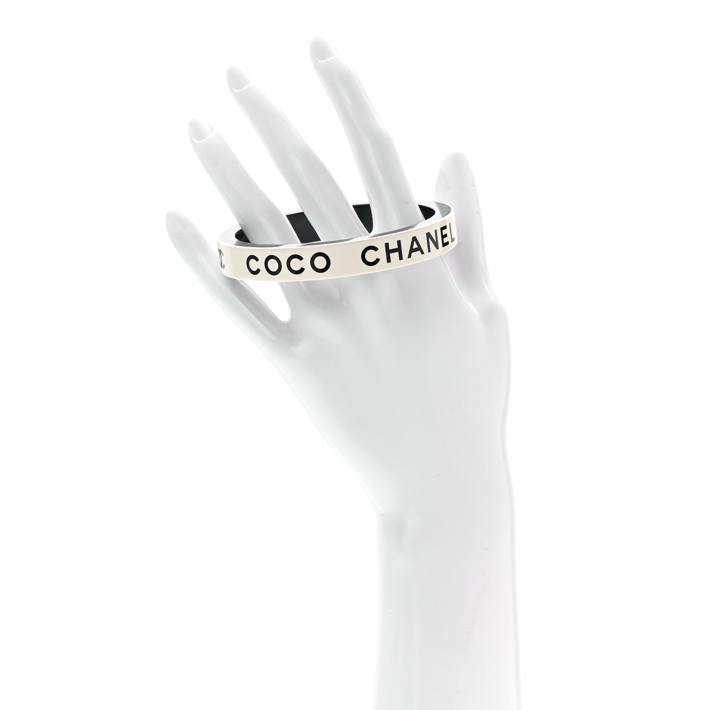 Resin Logo Bangle Bracelet White Black