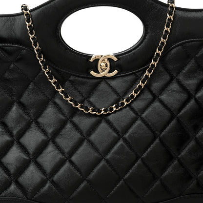 Chanel Shiny Lambskin Quilted 31 Shopping Bag Black 8 of 10
