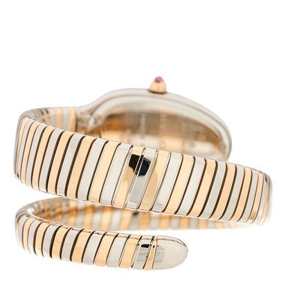 Bulgari Stainless Steel 18K Rose Gold Diamond Bezel 35mm Serpenti Tubogas Quartz Watch Green 3 of 5
