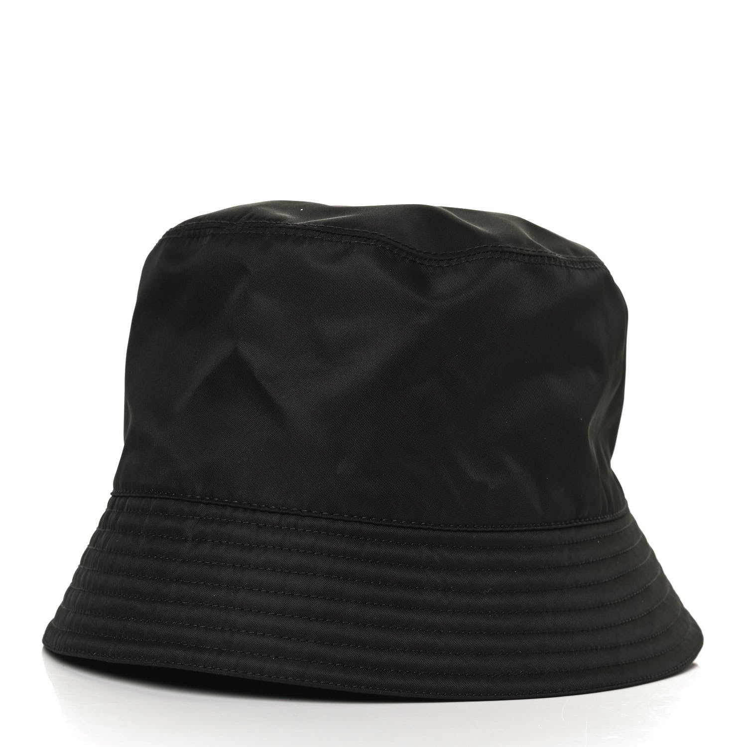 Prada Re-Nylon Metal Triangle Logo Mens Bucket Hat XL Black 3 of 7