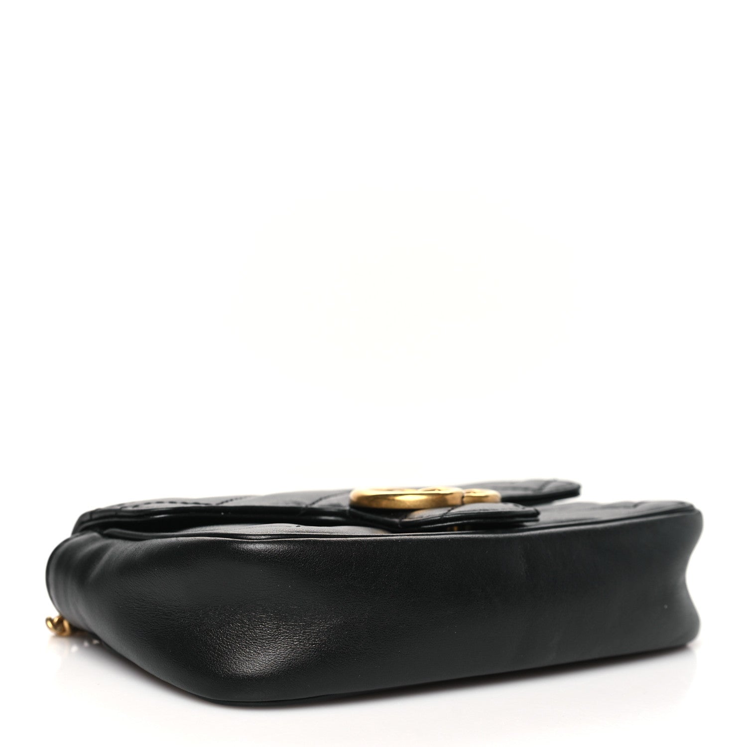 Gucci Calfskin Matelasse Super Mini GG Marmont Shoulder Bag Black 4 of 10