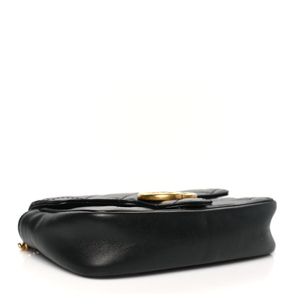 Gucci Calfskin Matelasse Super Mini GG Marmont Shoulder Bag Black 4 of 10