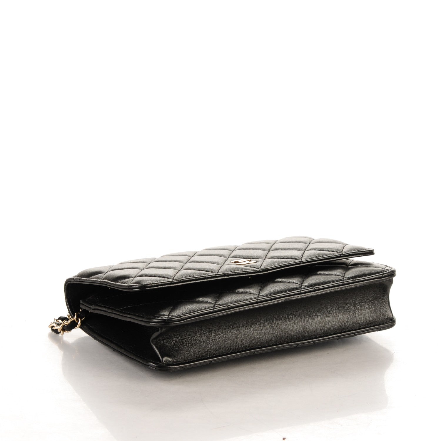 Chanel Lambskin Quilted Wallet On Chain WOC Black 4 of 8