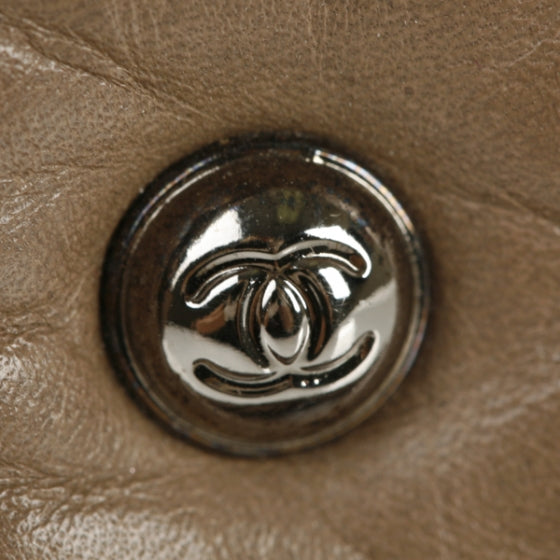 Lambskin Vintage Ligne Lady Braid Tote Taupe