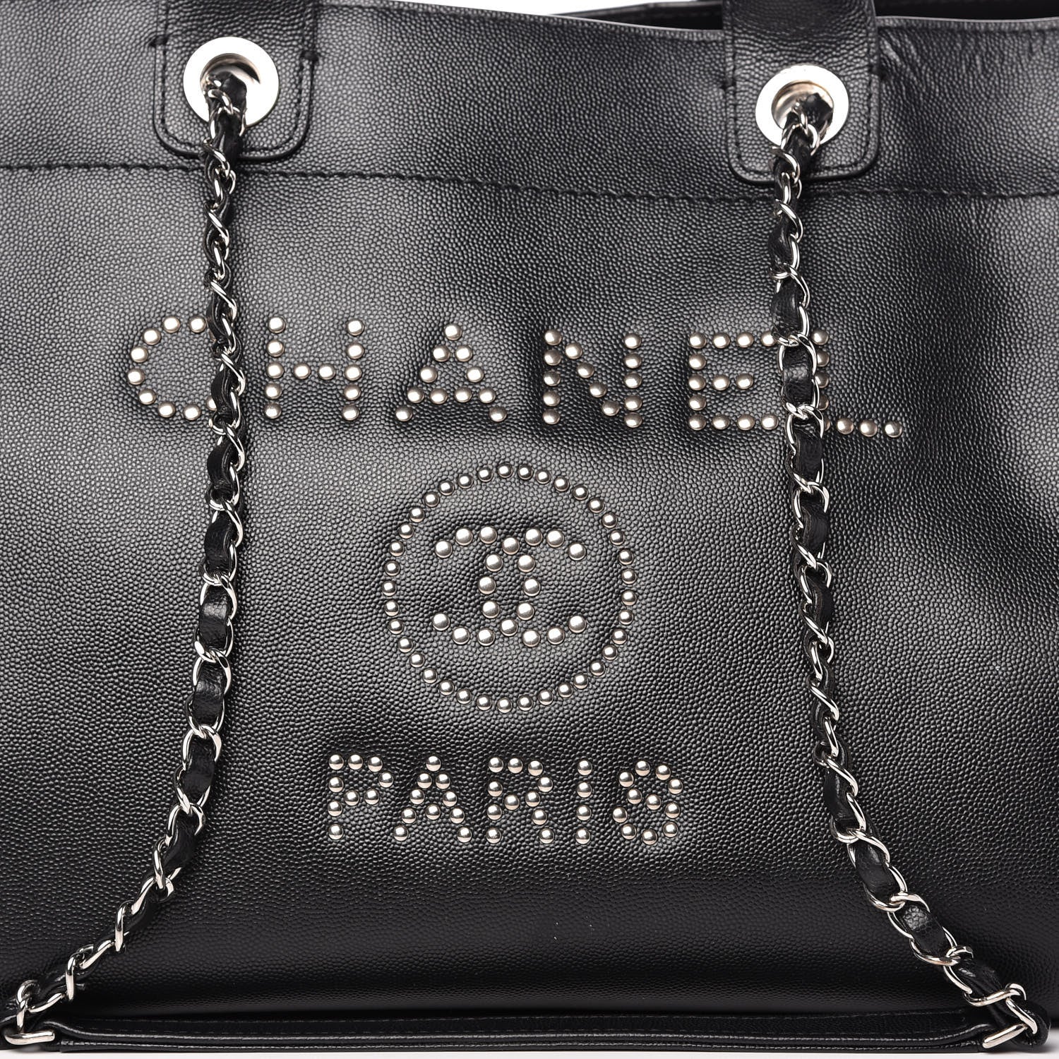 Chanel Caviar Medium Studded Deauville Tote Black 10 of 10