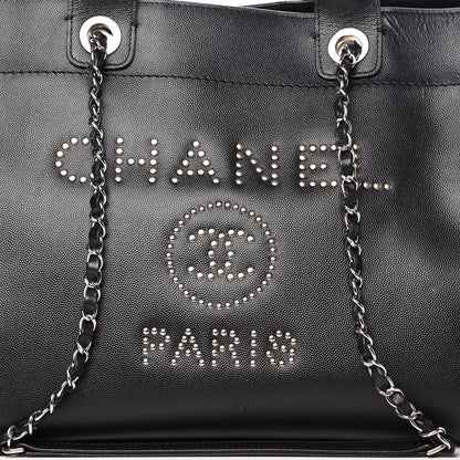 Chanel Caviar Medium Studded Deauville Tote Black 10 of 10