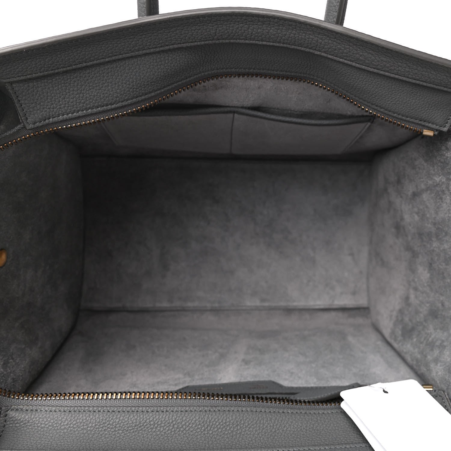 Celine Drummed Calfskin Mini Luggage Kohl 4 of 4