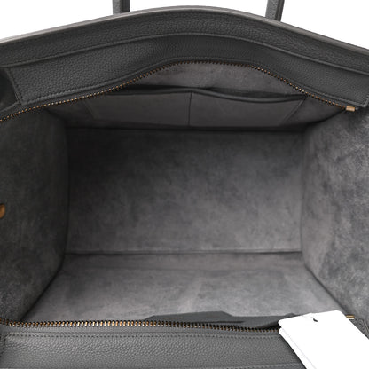Celine Drummed Calfskin Mini Luggage Kohl 4 of 4