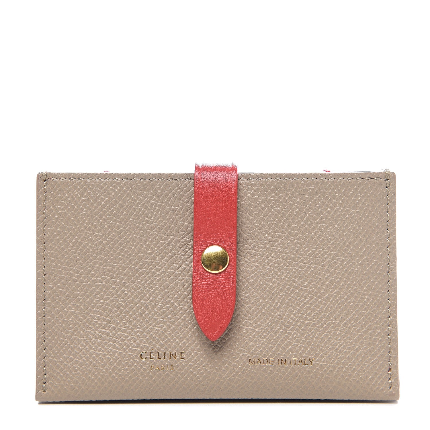 Celine Grained Shiny Calfskin Accordion Card Holder Light Taupe 1 of 6