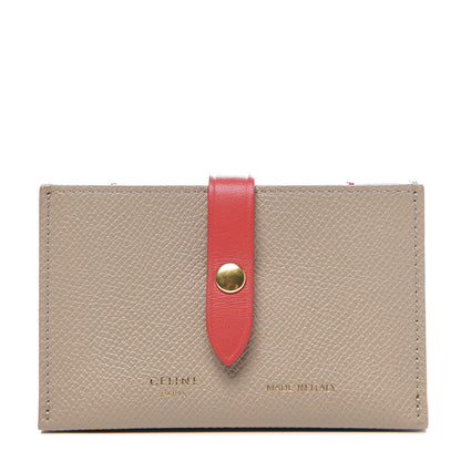 Celine Grained Shiny Calfskin Accordion Card Holder Light Taupe 1 of 6