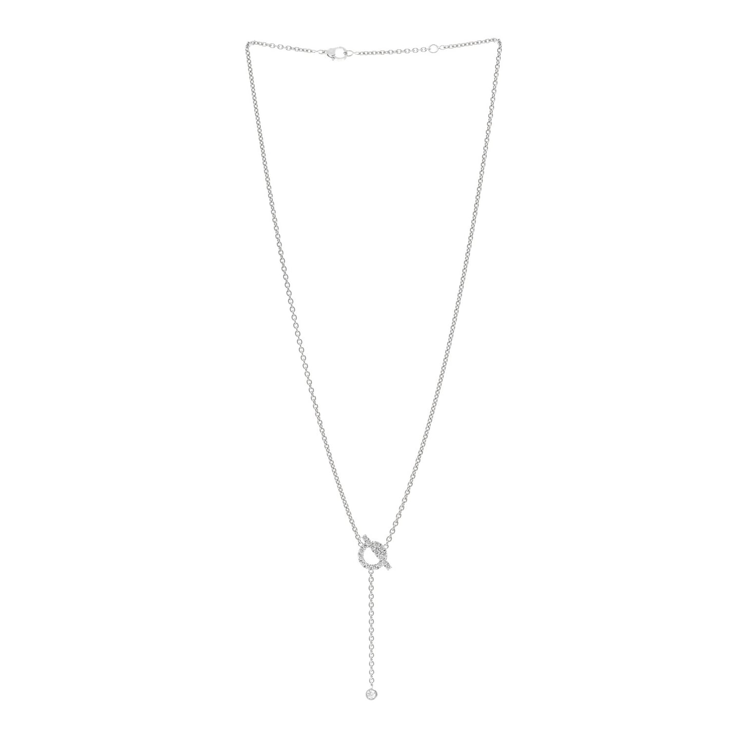 18K White Gold Diamond Finesse Lariat Necklace