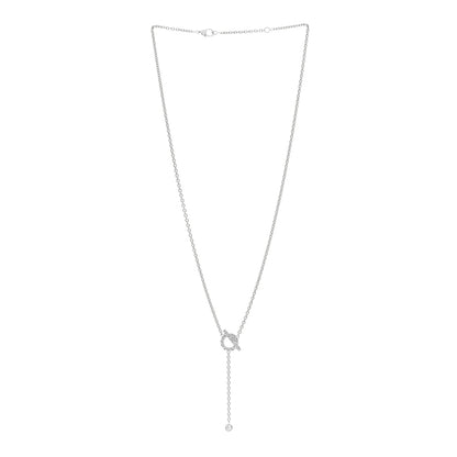 Hermes 18K White Gold Diamond Finesse Lariat Necklace 2 of 5