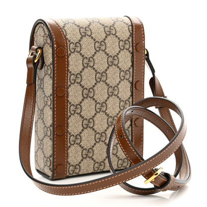 Gucci GG Supreme Monogram Mini Horsebit 1955 Crossbody Bag Beige Brown Sugar 3 of 10