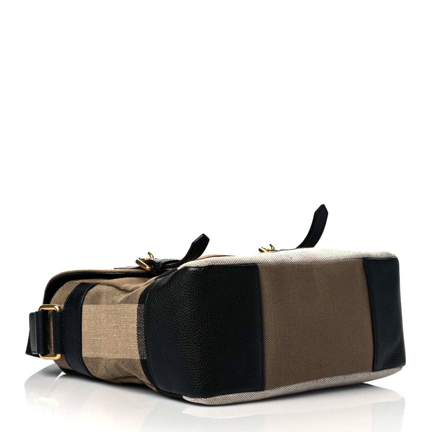 Canvas Mega Check Large Baildon Messenger Bag Black