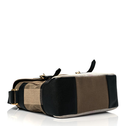 Burberry Canvas Mega Check Large Baildon Messenger Bag Black 3 of 11
