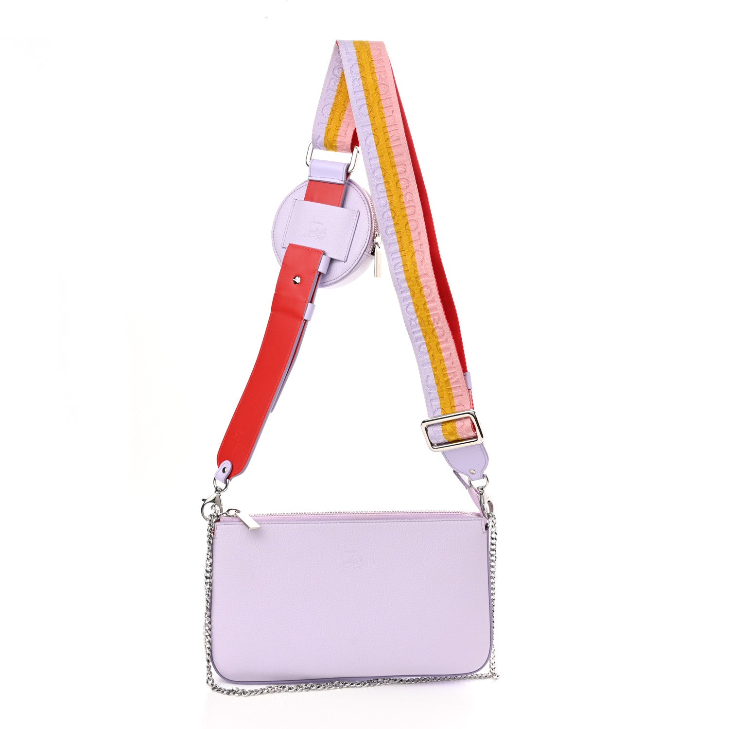 Christian Louboutin Calfskin Empire Loubila Pouch on Chain Lilac Smoke Rosy 3 of 9