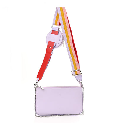 Christian Louboutin Calfskin Empire Loubila Pouch on Chain Lilac Smoke Rosy 3 of 9