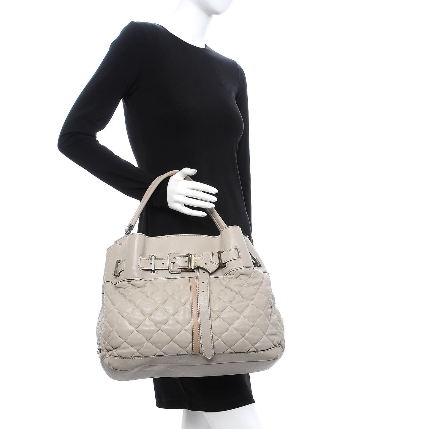 Lambskin Quilted Medium Enmore Hobo Grey
