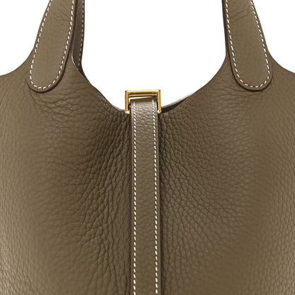 Hermes Taurillon Clemence Picotin Lock 18 PM Etoupe 8 of 11