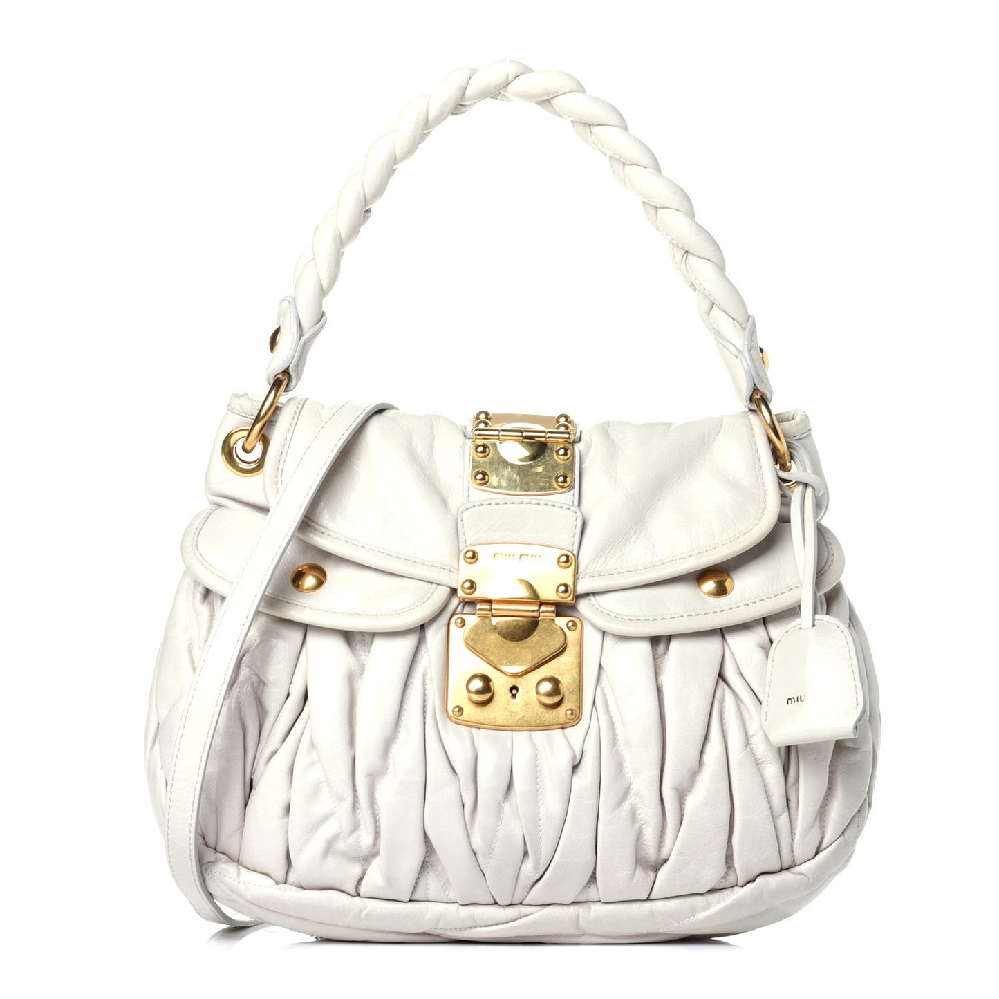 Nappa Matelasse Coffer Hobo Bianco