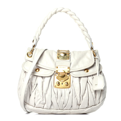 Miu Miu Nappa Matelasse Coffer Hobo Bianco 1 of 9