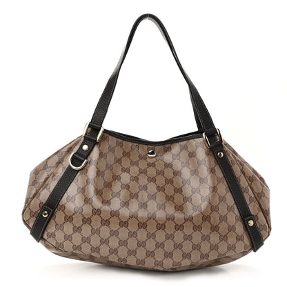 Gucci Crystal Monogram Medium Abbey Shoulder Bag Dark Brown 1 of 11