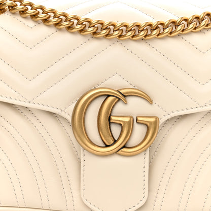 Gucci Calfskin Matelasse Small GG Marmont Shoulder Bag White 8 of 10