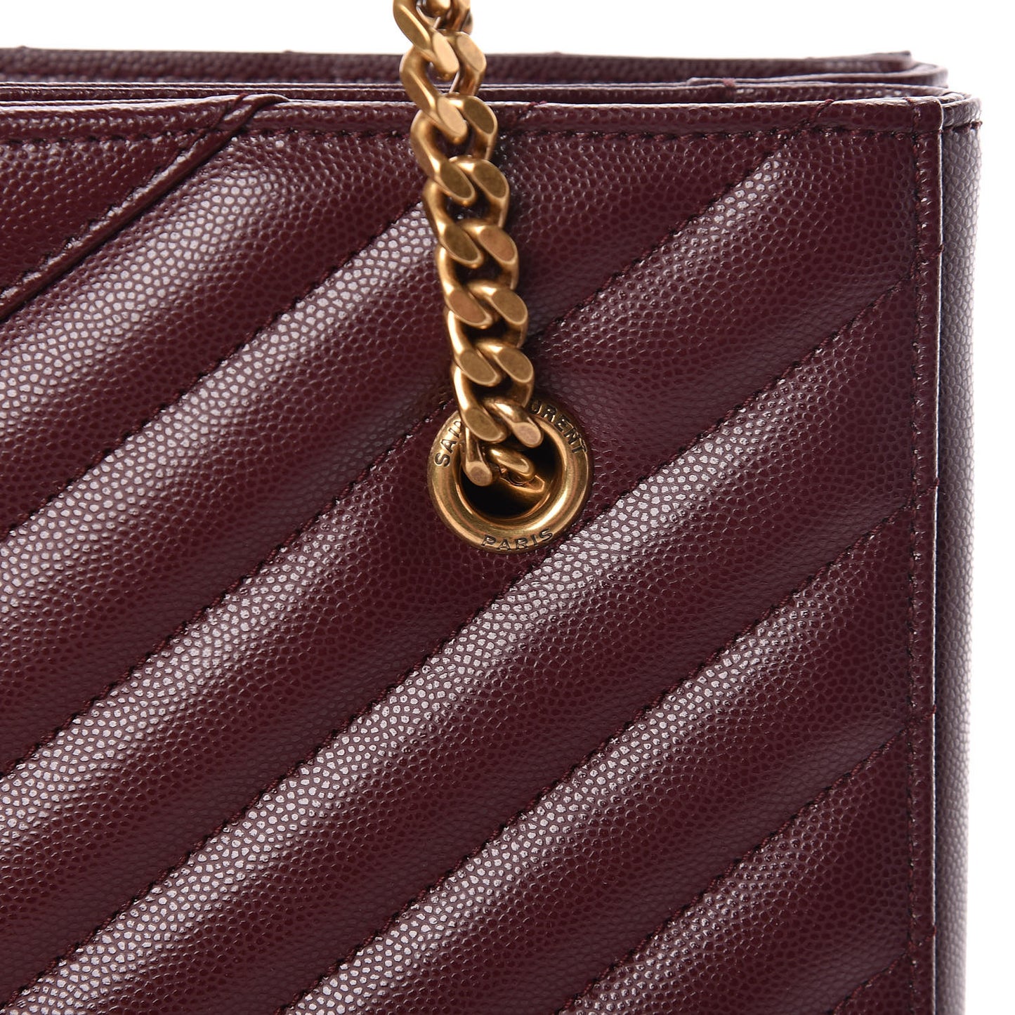 Grain de Poudre Matelasse Chevron Small Tribeca Shopping Bag Garnet