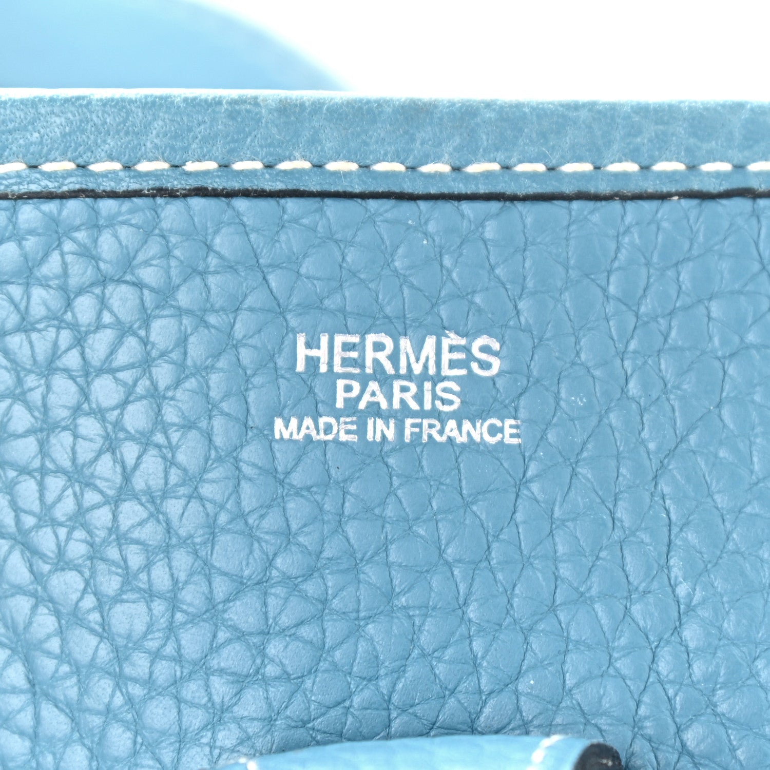Hermes Taurillon Clemence Evelyne PM Blue Jean 7 of 12
