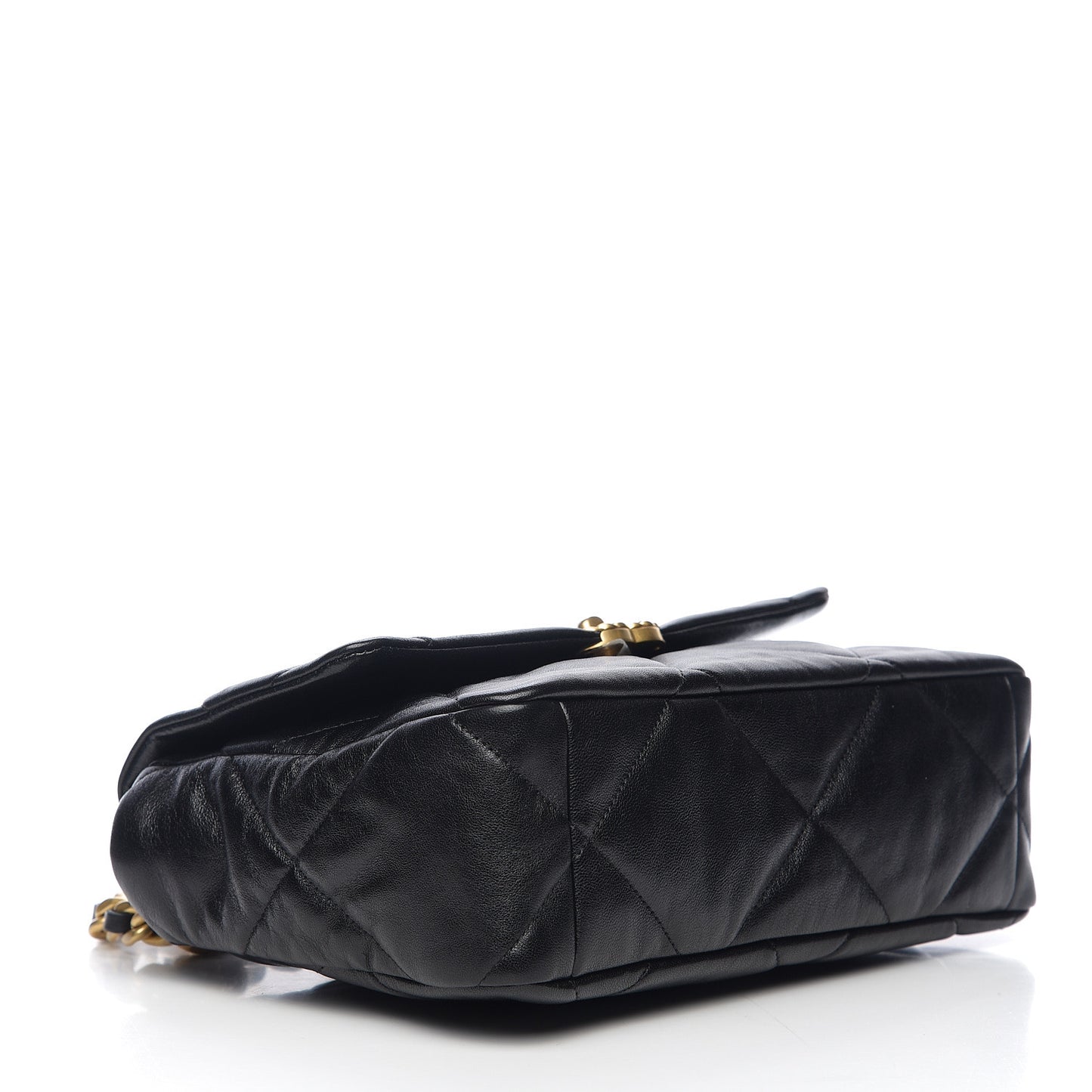 Lambskin Quilted Large 19 Flap Black