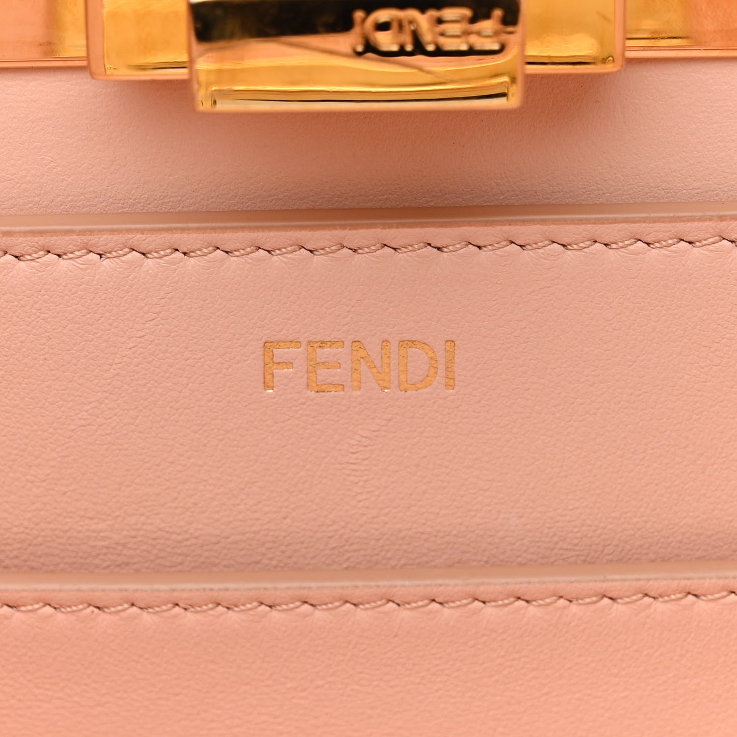 Fendi Vitello Seta Shiny Nappa Medium Peekaboo I SEE U Satchel Miele Scuro Light Rose 7 of 13