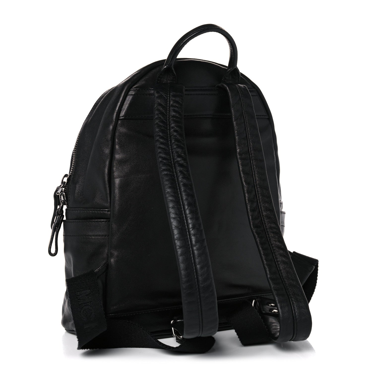 MCM Calfskin Medium Studded Backpack Black 2 of 15