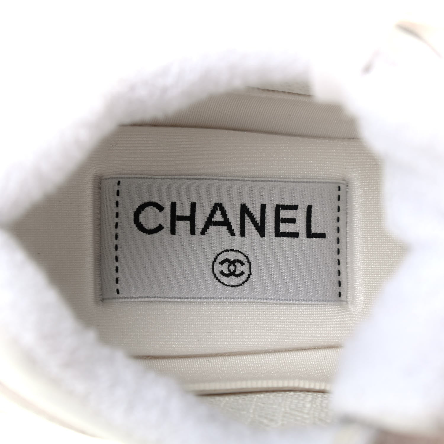 Chanel Suede Calfskin CC Sneakers 37 White Grey 6 of 9