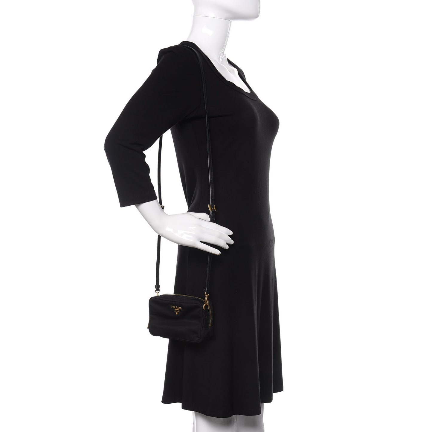 Tessuto Nylon Mini Camera Crossbody Bag Black