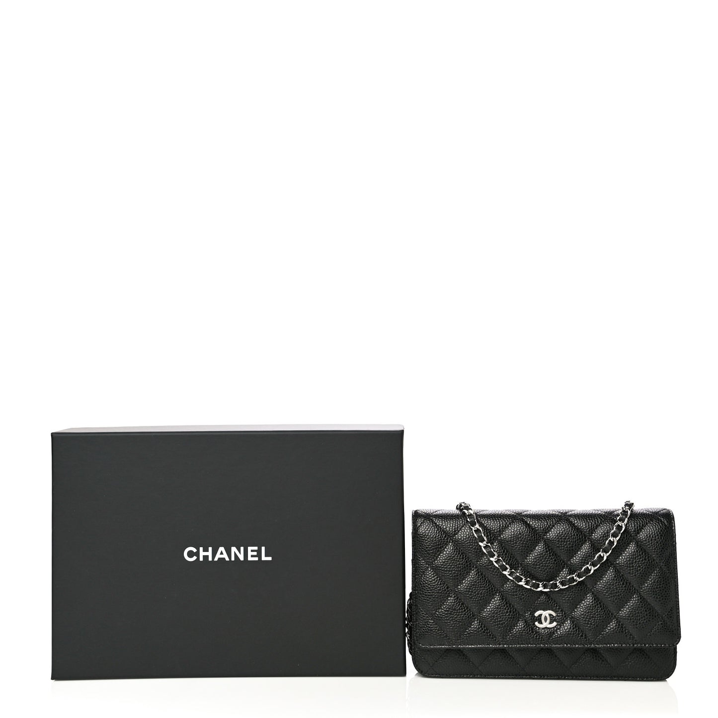 Caviar Quilted Wallet On Chain WOC Black