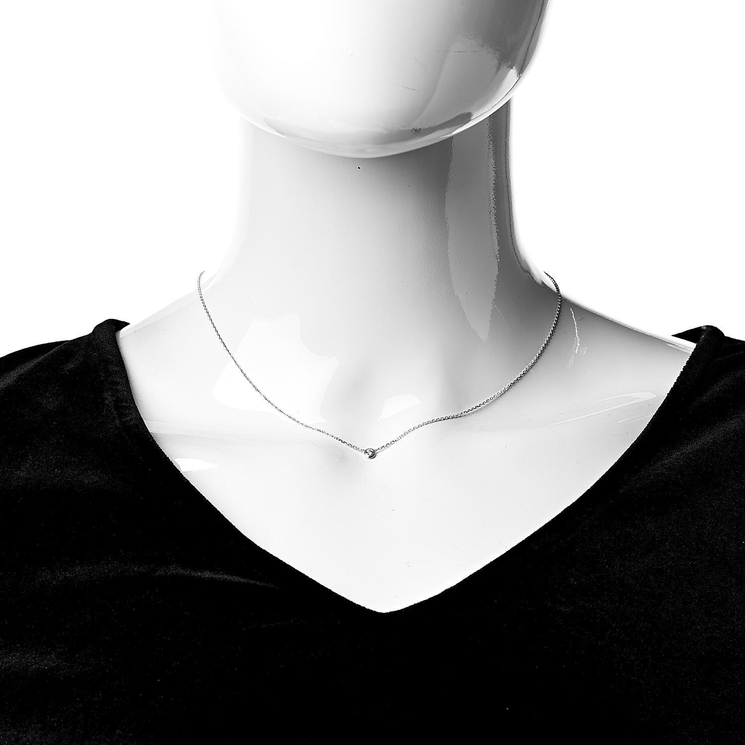 Cartier 18K White Gold Diamond XS D'Amour Pendant Necklace 2 of 6